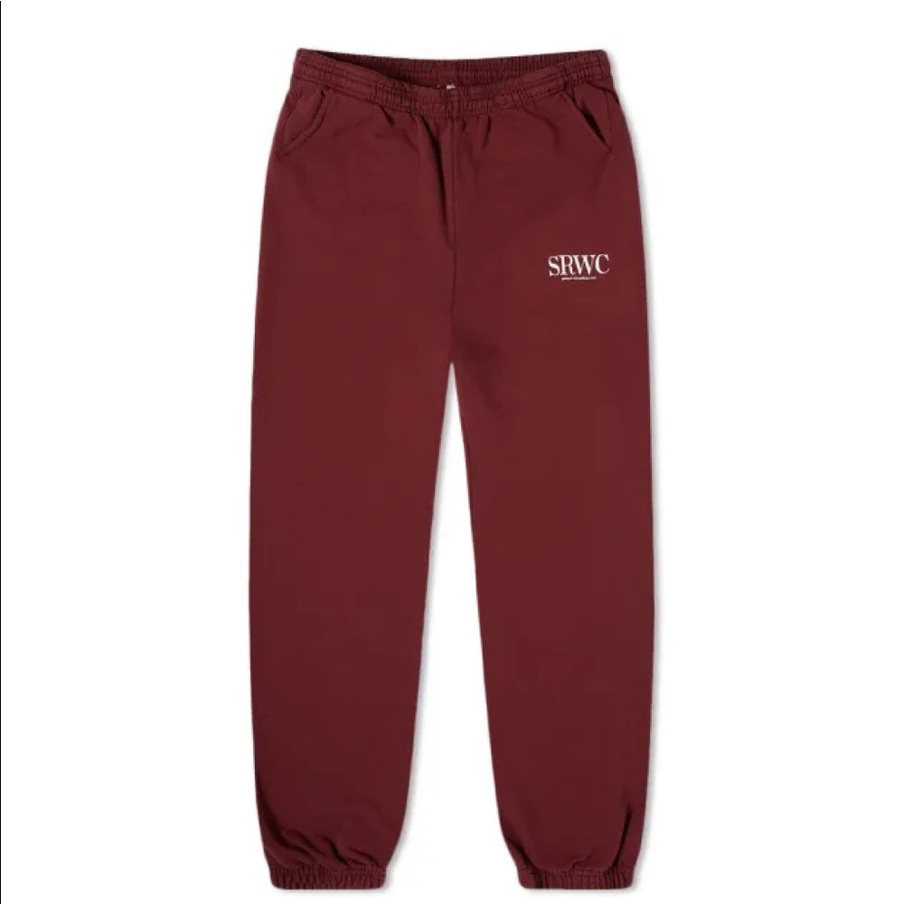 SPORTY & RICH UPPER EAST SIDE SWEAT PANT MERLOT & CREAM Size XS